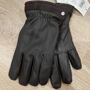 UGG NWT Captain Men Brown Leather Gloves